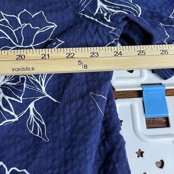 Gap Men's Short Sleeve Seersucker Vacay Shirt Size XL Blue Floral Soft Cotton - Picture 6 of 7
